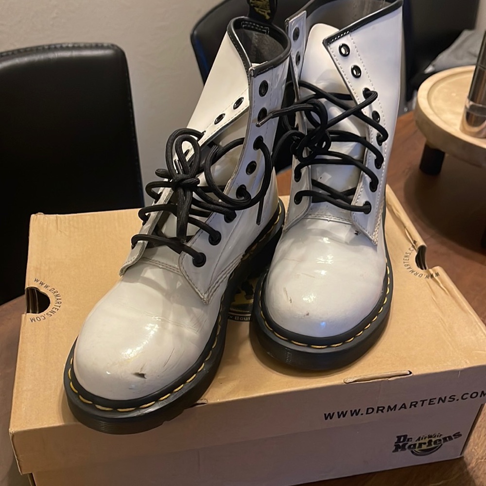 White Combat Boots